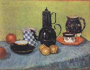 Vincent Van Gogh Still life Blue Enamel Coffeepot Earthenware and Fruit (nn04) Sweden oil painting reproduction